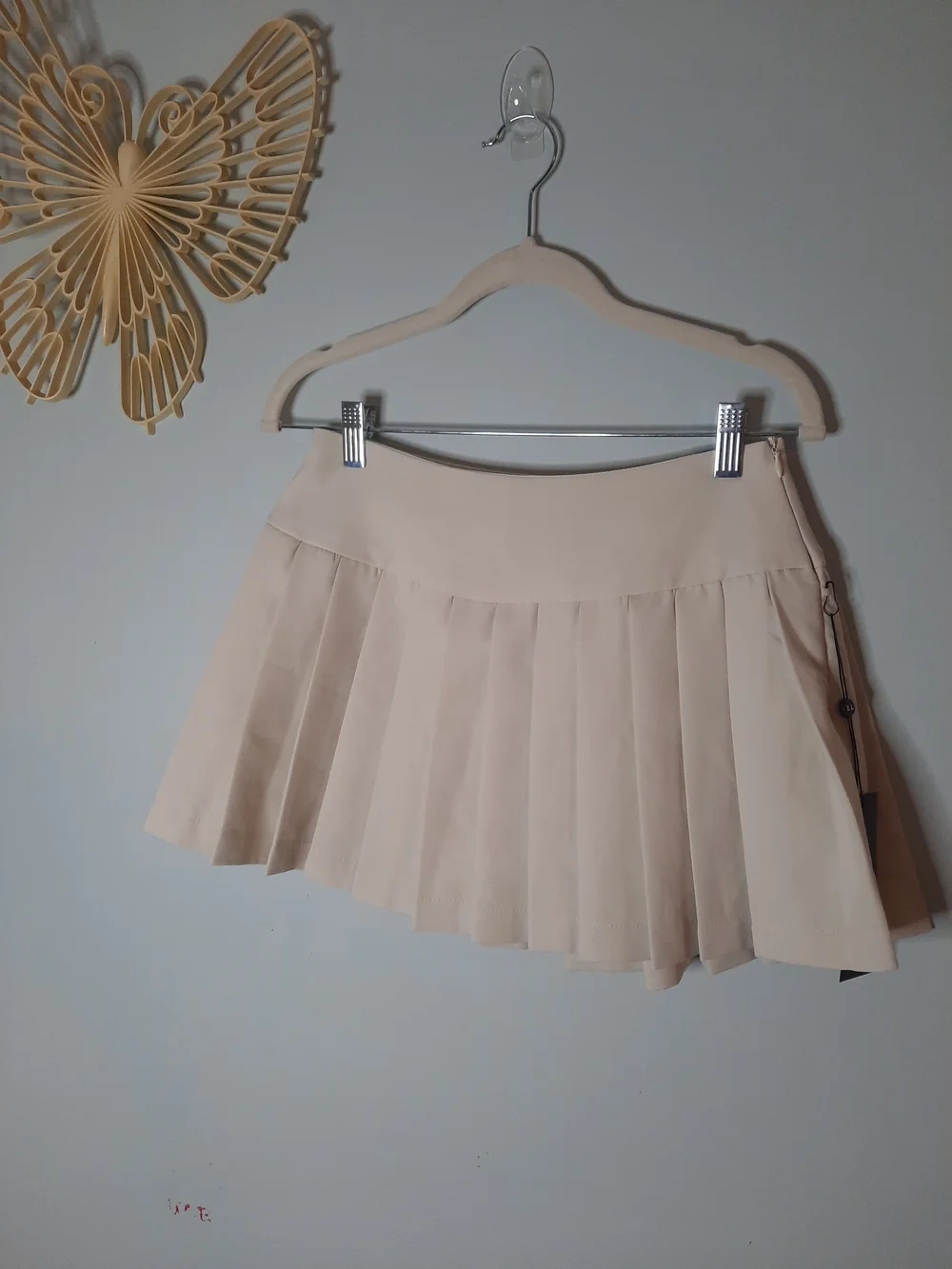 Pleated Mini Tennis Skirt Sz Small, Light Beige - Women's, Flowy, Flirty, Preppy - Picture 2 of 6